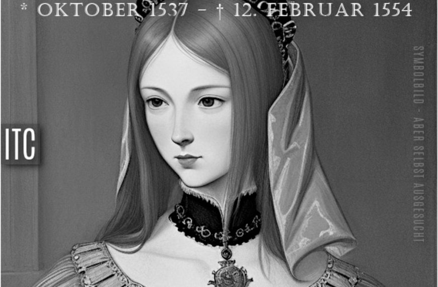 Lady Jane Grey war eine englische Adelige, die im Jahr 1553 für nur neun Tage Königin von England war. Sie wurde aufgrund von politischen Intrigen zur Königin erklärt, aber bald darauf von Mary I. abgesetzt und später wegen Hochverrats hingerichtet. Jane Grey wird oft als tragische Figur in der englischen Geschichte betrachtet.